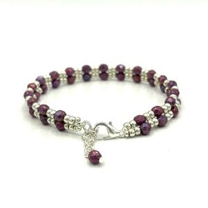 HAND CRAFTED Dainty Purple Crystal Bracelet